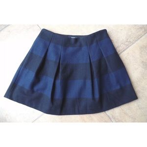 Madewell Blue/black striped felted wool skirt